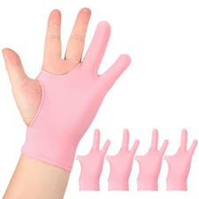 4Pcs, Artist Drawing Glove S Size Two Finger Graphics Painting Glove Pink picture