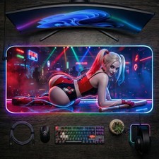 Harley Quinn Mouse Pad, DC Comics LED RGB Desk Mat, Gift for Gamer picture