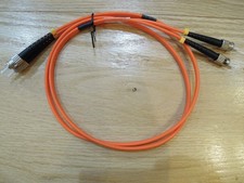 BEYONDTECH ST to ST OM2 Multimode Duplex Fiber Optic Jumper Patch Cable Cord 1M picture