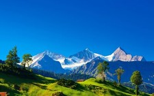Landscape mountains sky trees nature snowy Custom Gaming Mat Desk picture