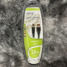 Ativa Gold Series USB 2.0 16ft A Plug/B Plug NEW 24K Gold Printer Cable picture