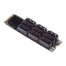 CY NGFF NVME M-Key PCI Express to 9 Ports SATA 3.0 6Gbps Adapter Converter picture