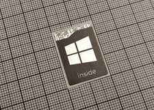 5 x Black & Silver Windows Inside v2 Stickers For The Computer Case 18 x 25 mm picture