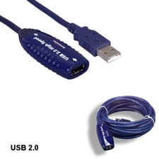 10PCS Blue 16' Active Repeater USB 2.0 Type A Cable w/ NEC UPD720114 Chip picture