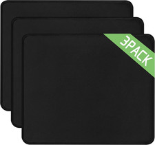 3 Pack Mouse Pad, Stitched Edges and Non-Slip Rubber Base, Black picture