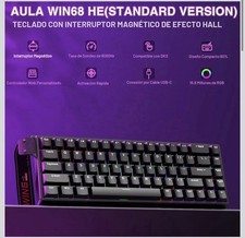 AULA WIN68 HE Magnetic Switch RGB Backlit USB-C Wired Gaming Keyboard Black picture