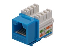 100 Lot CNAweb Cat6 RJ45 Punchdown Keystone Network Jack, 110 Style, Blue picture