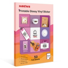 Hartwii Glossy Vinyl Sticker Paper 8.5x11in Letter Size 50 Sheets picture