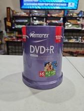 New Sealed Memorex DVD+R 16X 4.7GB 120 min 100 Pack DVDs picture