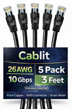 3 - 100ft Cat6A UTP Ethernet Cable 10Gbps Pure Copper RJ45 Patch Cord Black Bulk picture