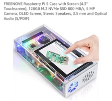 FREENOVE Raspberry Pi 5 Case with Screen (4.3'' Touchscreen), w/o 128GB M.2 SSD picture