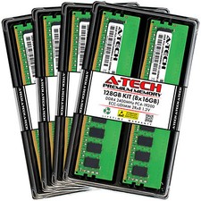 A-Tech 128GB 8x 16GB 2Rx8 PC4-19200E DDR4 2400 MHz ECC UDIMM Server Memory RAM picture