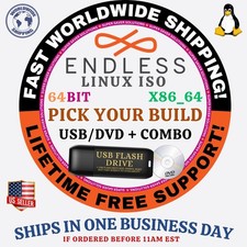 ENDLESS Linux OS ISO - ALL VERSIONS - 64BIT USB-DVD, LIVE-FULL BOOT, MAC PC picture