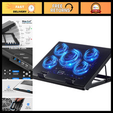 Ultra-Slim Laptop Cooling Pad with 5 Quiet Fans for 12-17 Inch Laptops picture