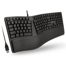 X9 Wired Ergonomic Keyboard with Cushioned Wrist Rest - Type Comfortably Long... picture