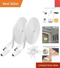 10ft DC Power Extension Cable - Lightweight, Indoor/Outdoor Use, 2 Pack, White picture