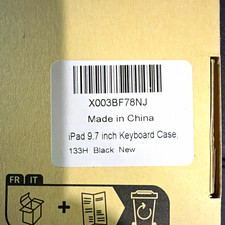 iPad 9.7in Bluetooth Keyboard Folio Case w/ Touchpad, Black Synthetic Leather picture