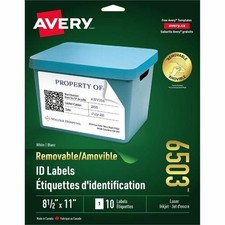 Avery Removable ID Labelsfor Laser and Inkjet Printers, 8-1/ 06503 picture