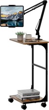 Floor Kindle Tablet iPad Stand W/ 2-Tier Storage Shelves,Angle Height Adjustable picture