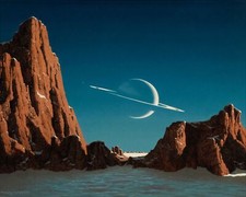 Landscape  space art planet planetary rings chesley Custom Gaming Mat Desk picture