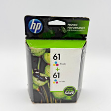 Genuine HP 61 Tri Color Ink Cartridges Twin Pack CZ074FN Old Stock Unused picture