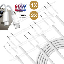 60W USB-C to USB-C Type-C Cable PD Fast Charger Charging Data Sync Cord 3/6ft picture