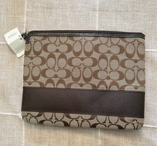 Coach Signature stripe tablet case/zipper pouch, New with tags 8x11 picture