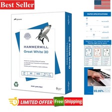 Printer Paper, Great White Recycled 8.5x11, 1 Ream, 500 Sheets, 92 Bright picture