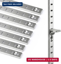 17Inch 8 Pcs Pilaster Shelf Brackets, Adjustable Mortise Mount Shelf Rails with picture