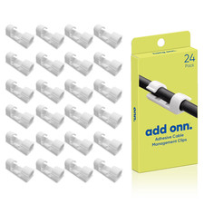 24 Pack Adhesive Cable Management Clips Wire Cord Organizer Peel & Stick picture