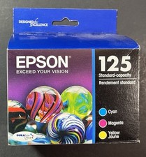 Genuine Epson 125 Tri-Color Ink Cartridges [ Cyan + Magenta + Yellow ] NEW picture