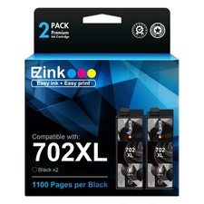E Z Ink 702XL Black Ink Cartridges Compatible for Epson Workforce Pro 2 Pack picture