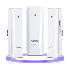 Wireless Bridge, Pre-Configured 3 Pack Long Range WiFi Bridge for Point to Mu... picture