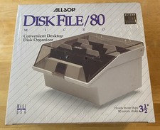 1991 ALLSOP Disk File Desktop Disk Organizer 80 Micro Disks 3 1/2” USA Made NEW picture
