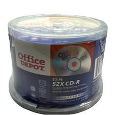 Office Depot 52x, 700 MB, 80 min. CD-R, 50 pack Sealed NEW - Blank Discs picture