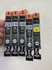 Genuine New Canon Ink Lot of 5 - 225, 226 Yellow, Black, picture