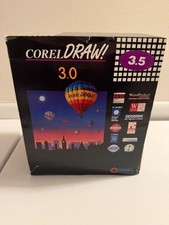 CorelDRAW 3.0 Boxed Complete PC Software Windows Floppy Disk Vintage picture
