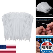 Rienar R21-0705 1000 Pcs White 6 Inch Self-Locking Nylon Cable Ties picture