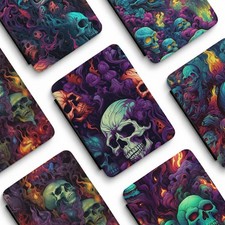 Psychedelic Flaming Skulls Goth Neon Horror Kindle Paperwhite 7