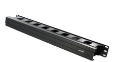 Leviton Horizontal Cable Management Duct 1RU Front Black 19 Inch Rack Mount picture