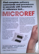 MIcroref flyer - Quick References, Keyboard Templates, On-line Help picture