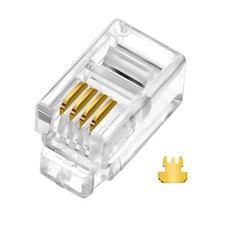 20PCS RJ9/RJ10/RJ22 4P4C Telephone Cable Modular Connectors for Handsets picture