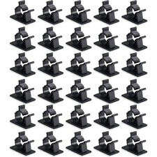 30 Pcs Black Clips Self Adhesive Backed Nylon Wire Adjustable Cable Clips picture