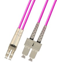 [2pcs] 1M‑10M OM4 LC‑SC UPC 40G 100G Duplex 50/125 Fiber Patch Cord LSZH LAN picture