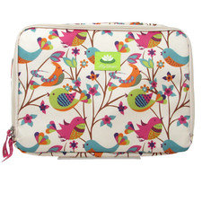Lily Bloom Multicolored Laptop Tablet Case Soft Shell Zip Top Handle Bird Print picture