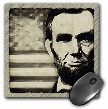 3dRose Abraham Lincoln - President Abraham Lincoln with American flag in sepia t picture