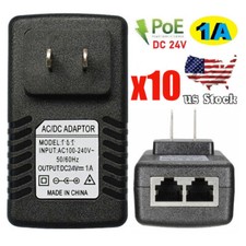 10 x POE Injector 24V 1A Wall Plug Ethernet Adapter IP Phone Camera Power Supply picture