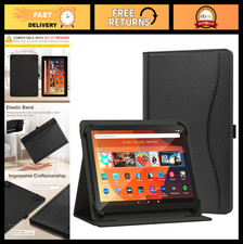 Universal 10-11 Inch Tablet Case, Multi-Angle Stand Cover with Pocket, Black picture