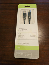 Ativa USB 2.0 A/B Data Cable 16' Black, For Hi-Speed USB Devices, Item 828-645 picture