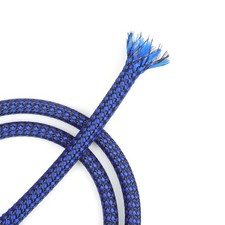 Youbo Expandable Braided Cable Sleeve Blue Black 8mm 49ft picture